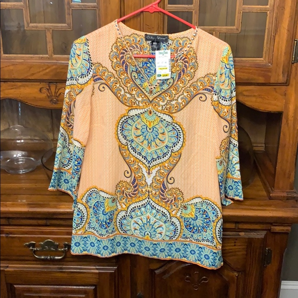 NWT City View Sheer Blouse